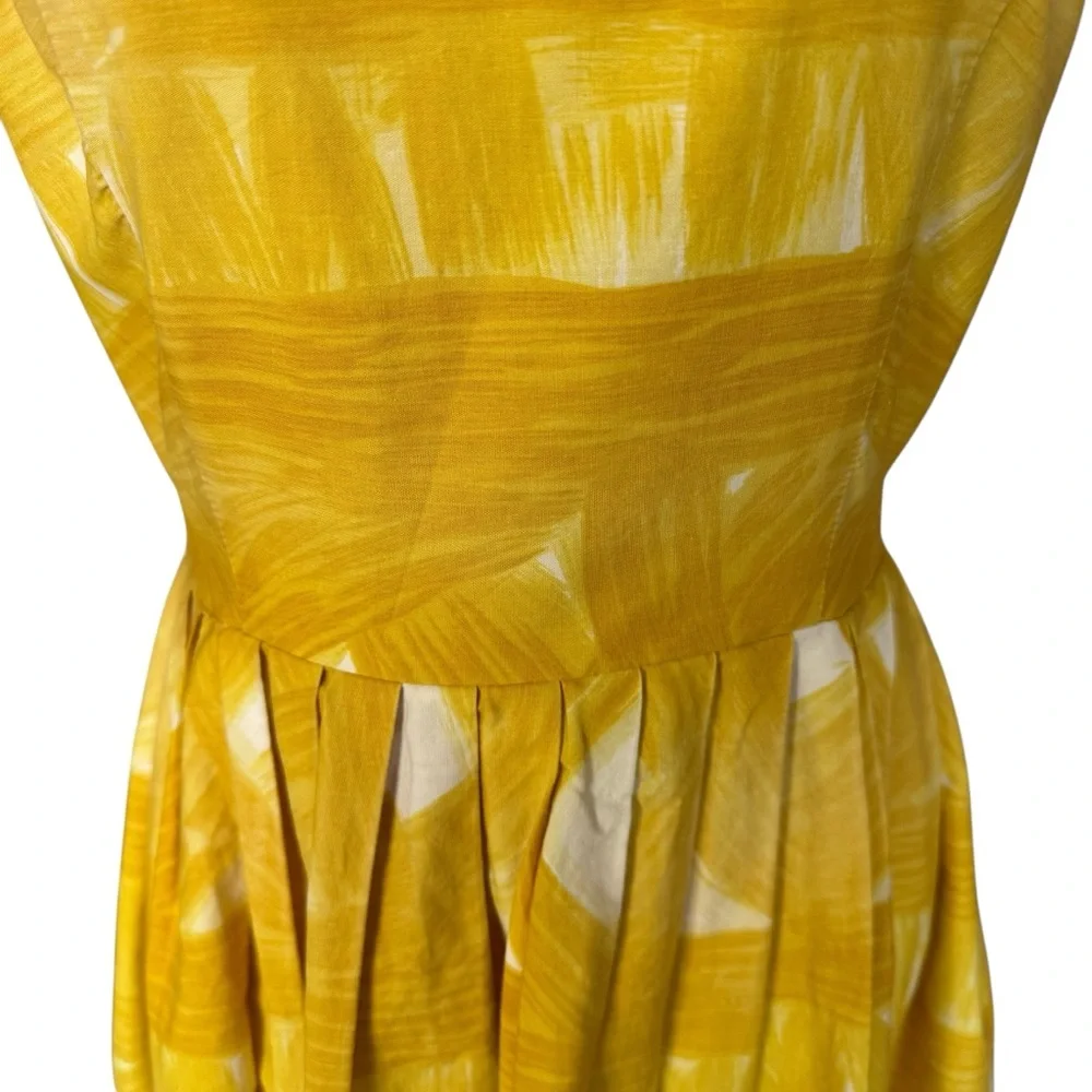 Vintage 50s Bunny’s Casuals Hawaiian Tiki Cotton Floral Dress VLV Small - Picture 3 of 11